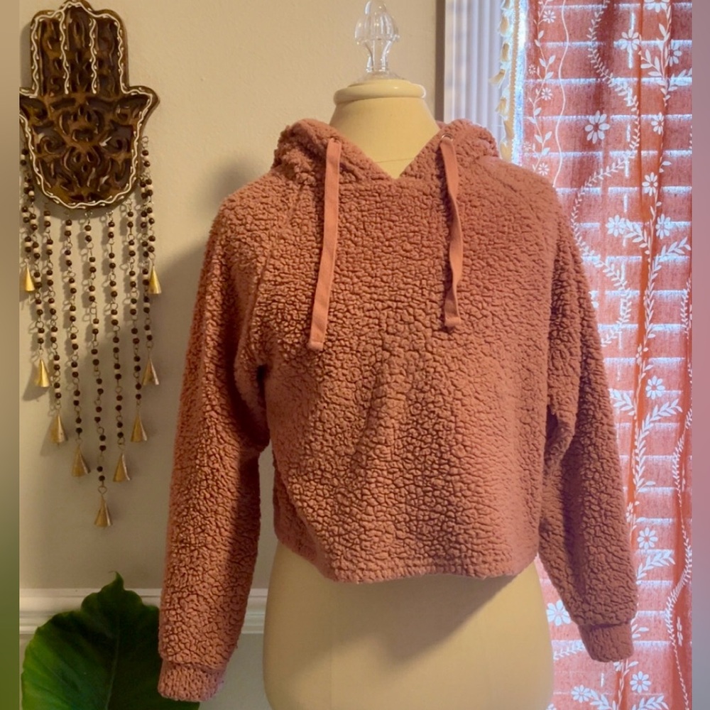 Derek Heart Blush Pink Sherpa Hoodie